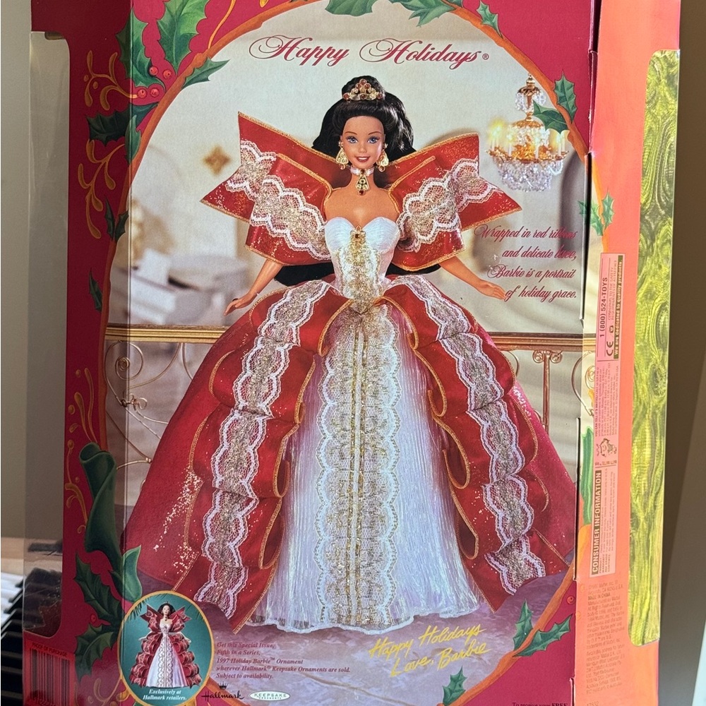RARE VTG Happy Holidays 1997 Barbie Doll Mattel Special Ed. MISPRINT Blue Eyes - Picture 2 of 8